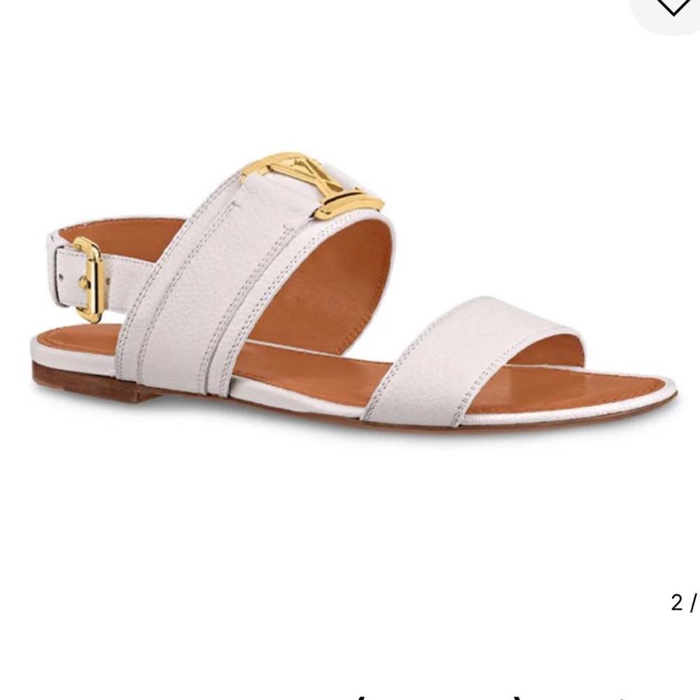 NWOT LV Inspired Women's White and Gold Horizon Sandals Sz 39 - Picture 2 of 8